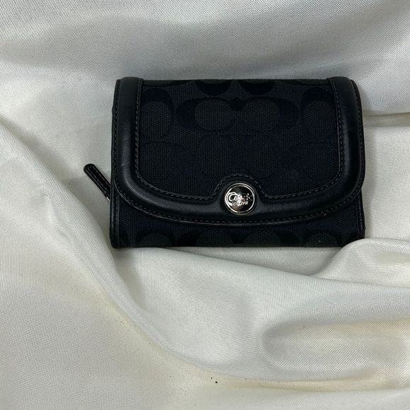Coach Handbags - Coach Wallet signature jacquard with leather trim